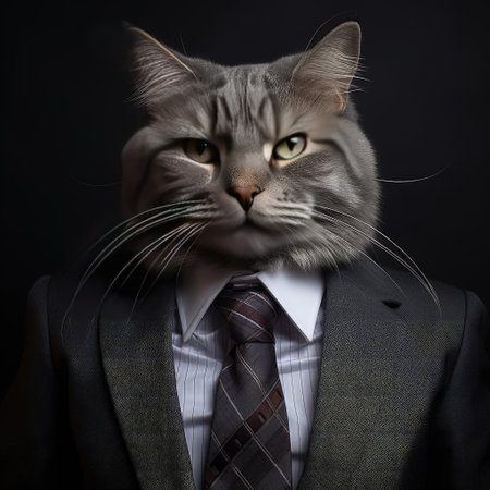 Cat in suit and tieの素材