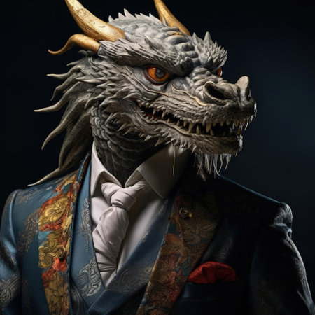 Chinese dragon in costumeの素材