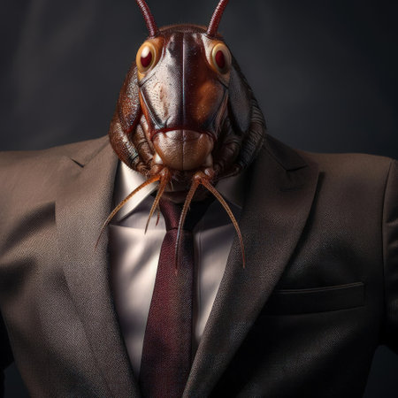 Cockroach in suit and tieの素材