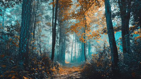 Beautiful forest and shades of treesの素材