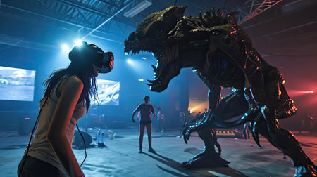 Esports Player in Virtual Glasses in Virtual Spaceの素材