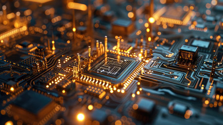 Illustration of a quantum computer and big dataの素材