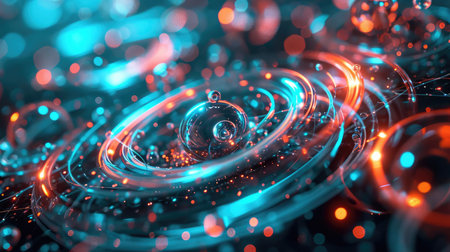 Illustration of a quantum computer and big dataの素材