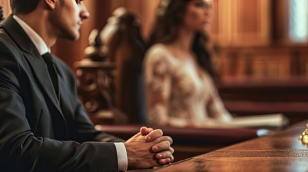 A Man and a Woman Divorce in Courtの素材