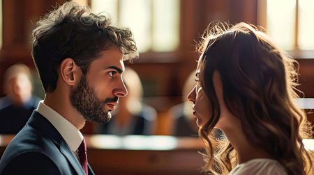 A Man and a Woman Divorce in Courtの素材