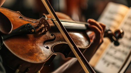 Man playing classical violinの素材