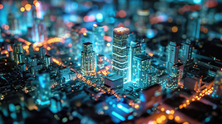 Luminous Night City with Virtual Elementsの素材