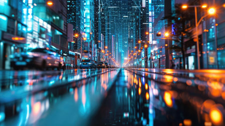 Luminous Night City with Virtual Elementsの素材