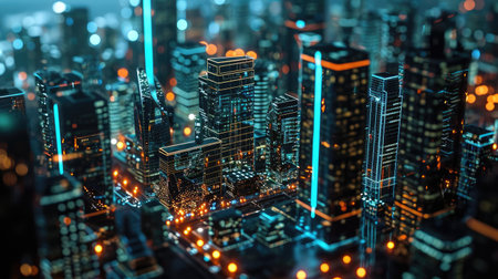 Luminous Night City with Virtual Elementsの素材