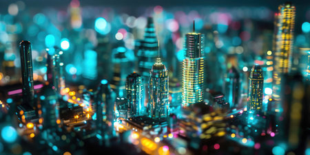 Luminous Night City with Virtual Elementsの素材