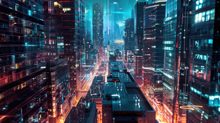 Luminous Night City with Virtual Elementsの素材