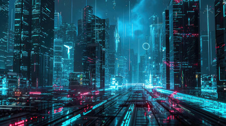 Luminous Night City with Virtual Elementsの素材