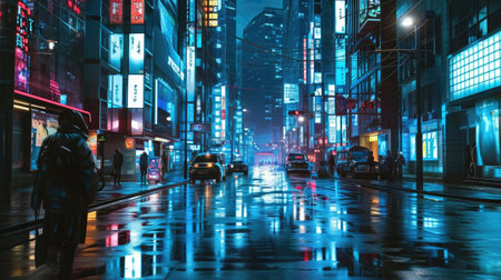 Luminous Night City with Virtual Elementsの素材