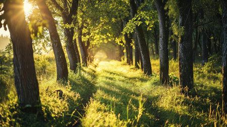 Beautiful forest and shades of treesの素材