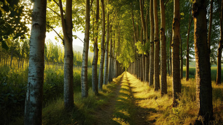 Beautiful forest and shades of treesの素材