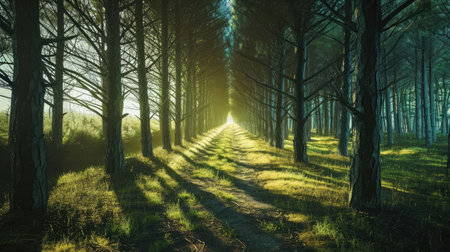 Beautiful forest and shades of treesの素材