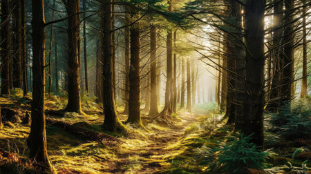 Beautiful forest and shades of treesの素材