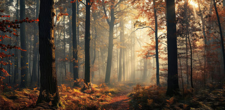 Beautiful forest and shades of treesの素材