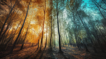 Beautiful forest and shades of treesの素材