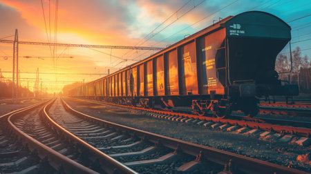 Railway freight trainの素材