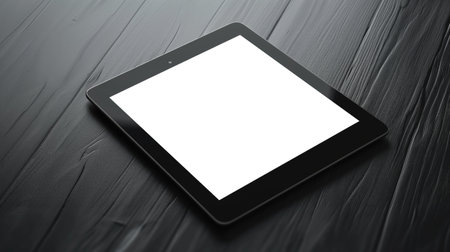 Tablet PC mockup on the tableの素材