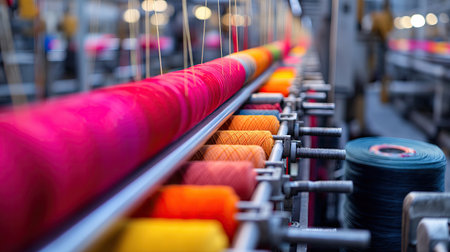 Textile Factory With Colorful Fabricの素材
