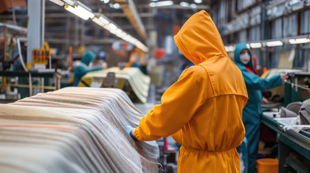 Textile Factory With Colorful Fabricの素材