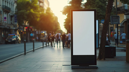 Outdoor mockup containing a billboardの素材