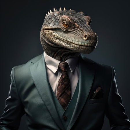 Reptilian in a formal suitの素材