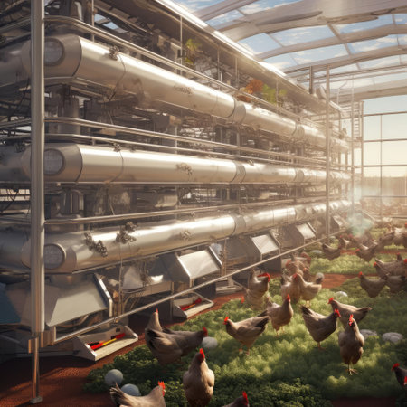 Technologically advanced chicken farmの素材