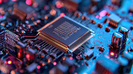 State-of-the-art microchip on boardの素材