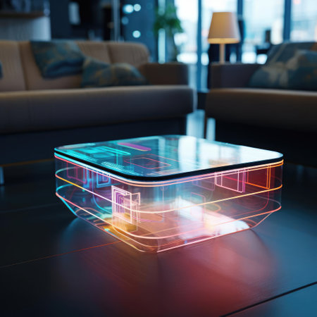 Hologram of smart furniture in the interiorの素材