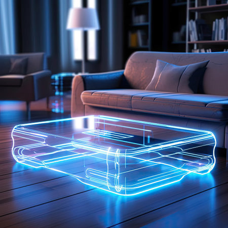 Hologram of smart furniture in the interiorの素材