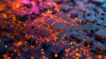 State-of-the-art microchip on boardの素材