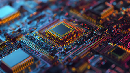 State-of-the-art microchip on boardの素材