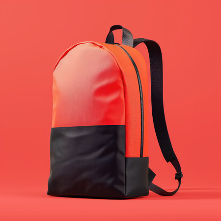 Backpack mockup on a plain backgroundの素材