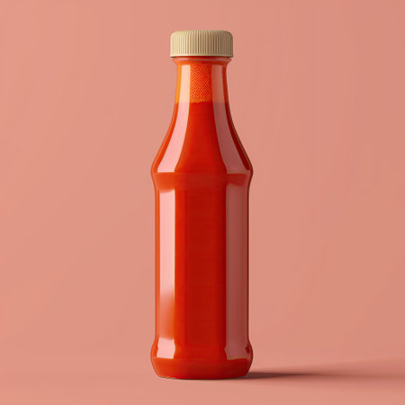 Red ketchup bottle mockupの素材
