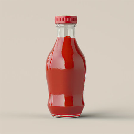 Red ketchup bottle mockupの素材