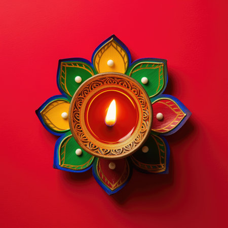 Top view. Traditional diya lampの素材