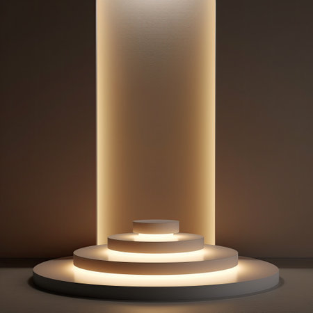 Abstract illuminated podium mockupの素材