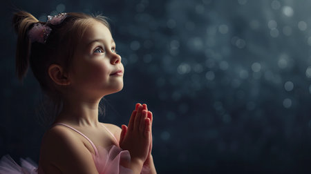 Little girl ballerina dancingの素材