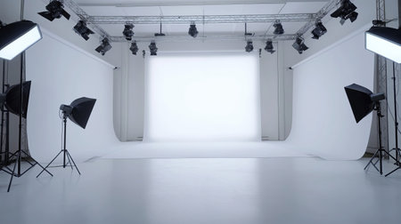 White Studio with Lightingの素材