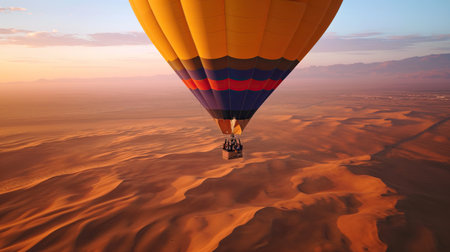 Hot air balloon early in the morningの素材