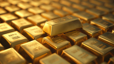 Background of gold barsの素材