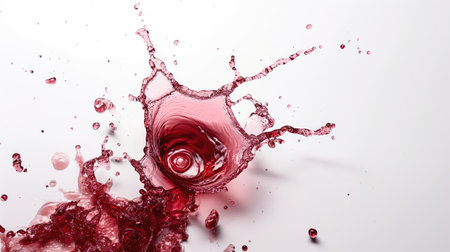 Splash of red wine on white backgroundの素材