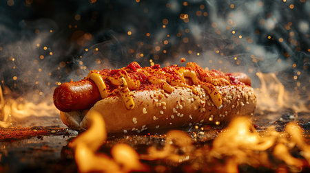 Spicy Hot Dog on Fireの素材
