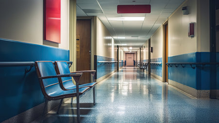 Interior of the corridor of a hospitalの素材