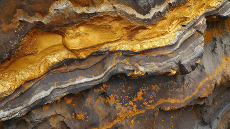 Cross-section of the earths crust with gold depositsの素材