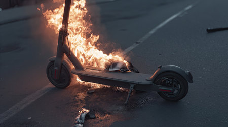 Electric scooter battery burningの素材