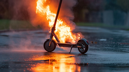 Electric scooter battery burningの素材
